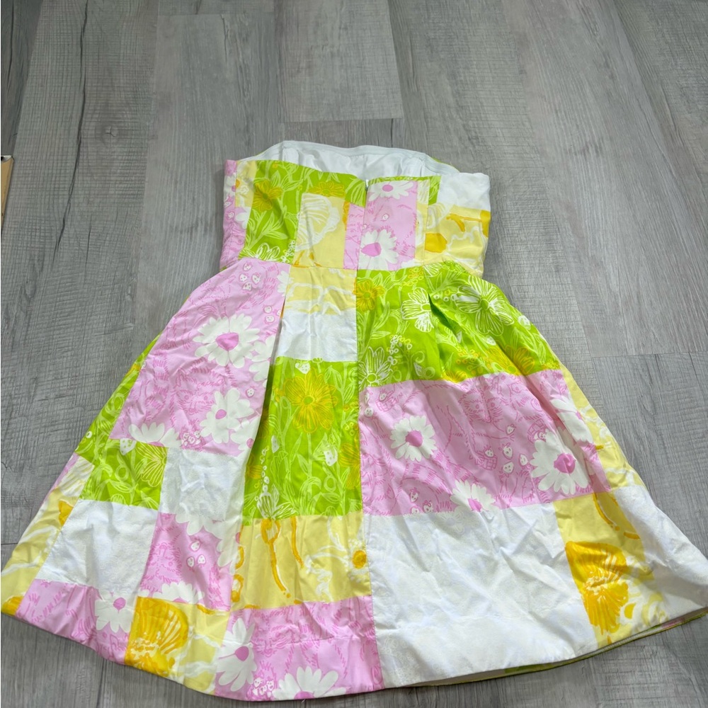Lilly Pulitzer - Multicolor Patchwork Strapless D… - image 6